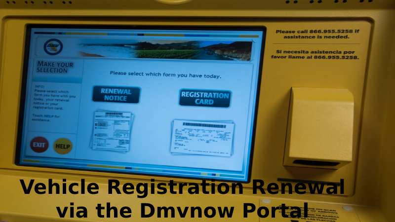 Vehicle Registration Renewal via the Dmvnow Portal