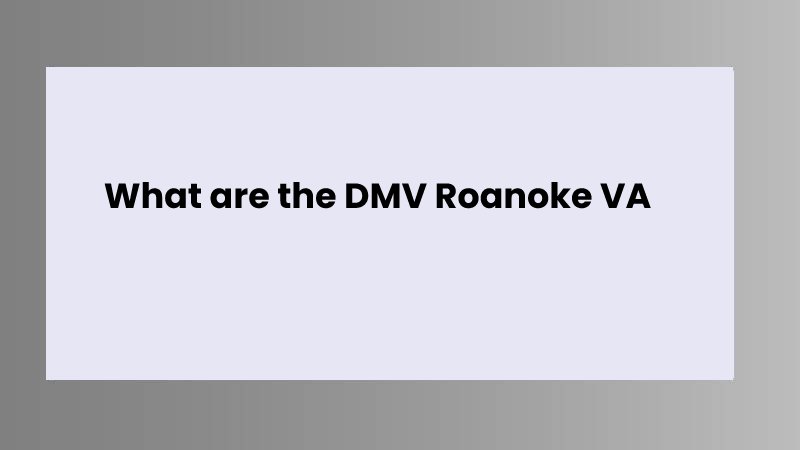 What are the DMV Roanoke VA