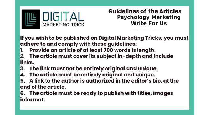 Guidelines of the Article – Psychology Marketing Write For Us