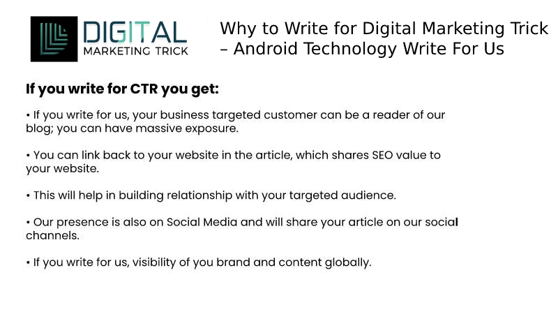 Why to Write for Digital Marketing Trick – Android Technology Write For Us