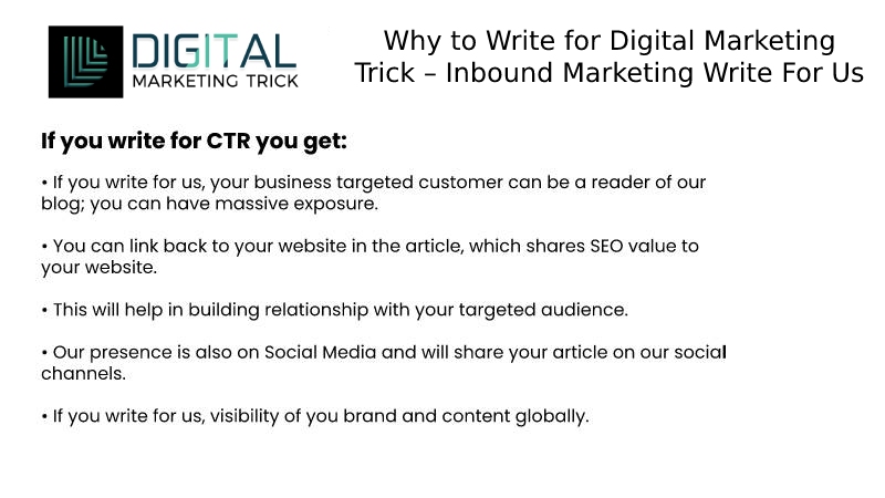 Why to Write for Digital Marketing Trick – Inbound Marketing Write For Us