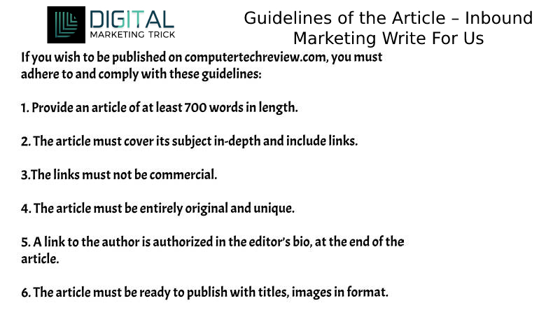 Guidelines of the Article – Inbound Marketing Write For Us