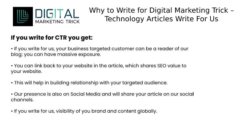 Why to Write for Digital Marketing Trick – Technology Articles Write For Us