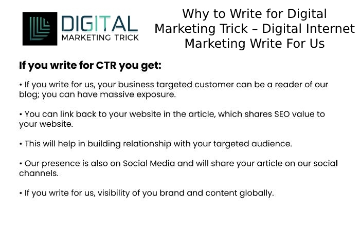 Why to Write for Digital Marketing Trick – Digital Internet Marketing Write For Us