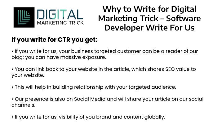 Why to Write for Digital Marketing Trick – Software Developer Write For Us